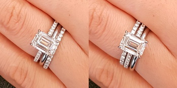 Non-Halo Delicate Pave Band Engagement Ring